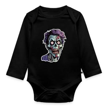 Zombie - Organic Longsleeve Baby Bodysuit - black - Front