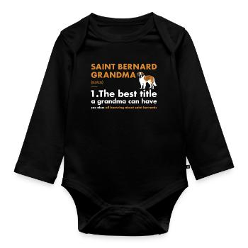 Saint Bernard Grand-mère Définition - Body Bébé bio manches longues - noir - Devant