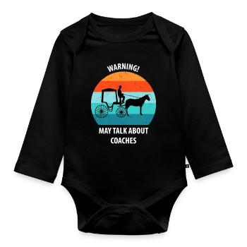 Coachman Carriage Horse-drawn carriage Carriage - Organic Longsleeve Baby Bodysuit - black - Front