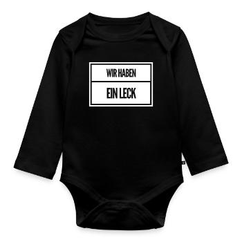 unter uns ist ein Spion - Baby Bio-Langarm-Body - Schwarz - Vorne