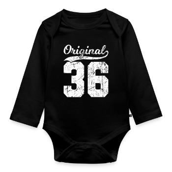 36 Original 88 Years Man Wife Birthday - Organic Longsleeve Baby Bodysuit - black - Front