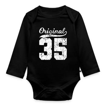 35 Original 89 ans homme femme anniversaire - Body Bébé bio manches longues - noir - Devant