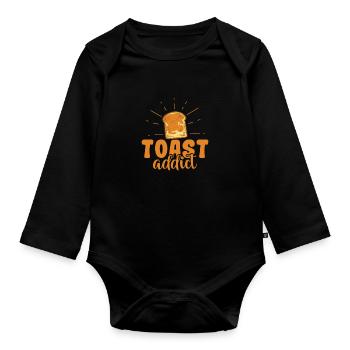 Toast addict Bäcker Backware - Baby Bio-Langarm-Body - Schwarz - Vorne