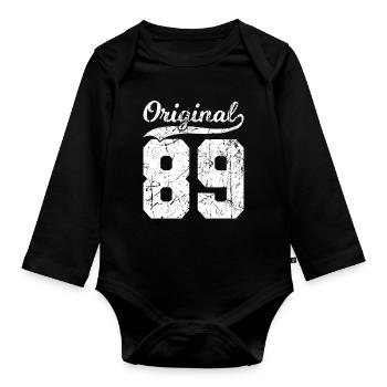 89 Original 35 Years Man Wife Birthday - Organic Longsleeve Baby Bodysuit - black - Front