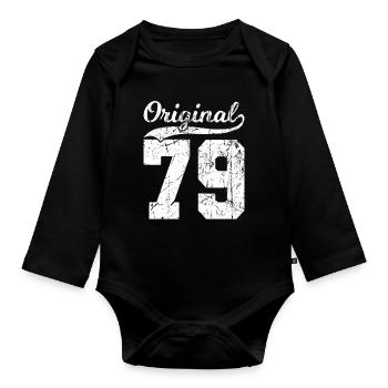 79 Original 45 Jahren Mann Frau Geburtstag - Baby Bio-Langarm-Body - Schwarz - Vorne