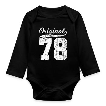 78 Original 46 Jahren Mann Frau Geburtstag - Baby Bio-Langarm-Body - Schwarz - Vorne