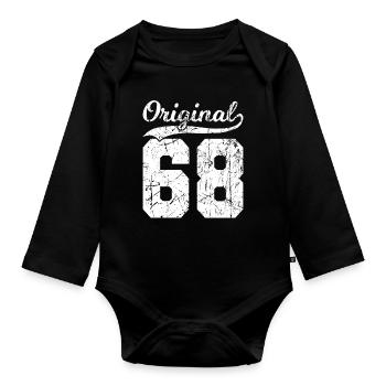 68 Original 56 Jahren Mann Frau Geburtstag - Baby Bio-Langarm-Body - Schwarz - Vorne