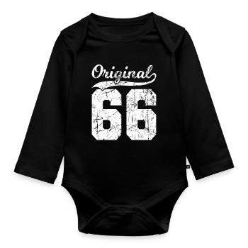 66 Original 58 Jahren Mann Frau Geburtstag - Baby Bio-Langarm-Body - Schwarz - Vorne
