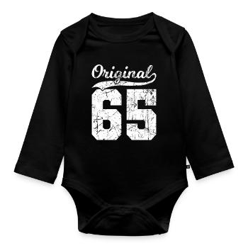 65 Original 59 Jahren Mann Frau Geburtstag - Baby Bio-Langarm-Body - Schwarz - Vorne