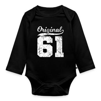 61 Original 63 Jahren Mann Frau Geburtstag - Baby Bio-Langarm-Body - Schwarz - Vorne