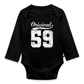 59 Original 65 Jahren Mann Frau Geburtstag - Baby Bio-Langarm-Body - Schwarz - Vorne