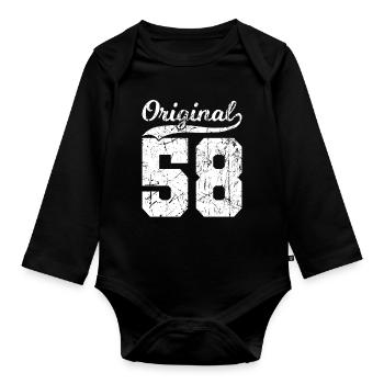 58 Original 66 Jahren Mann Frau Geburtstag - Baby Bio-Langarm-Body - Schwarz - Vorne