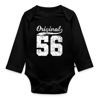 56 Original 68 Jahren Mann Frau Geburtstag - Baby Bio-Langarm-Body - Schwarz - Vorne