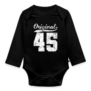 45 Original 79 Years Man Wife Birthday - Organic Longsleeve Baby Bodysuit - black - Front