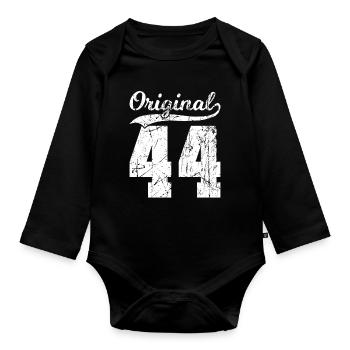 44 Original 80 Ans Homme Femme Anniversaire - Body Bébé bio manches longues - noir - Devant