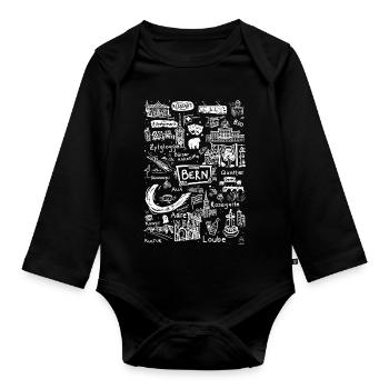 Encounter Bern - Organic Longsleeve Baby Bodysuit - black - Front
