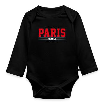 Paris - Body Bébé bio manches longues - noir - Devant