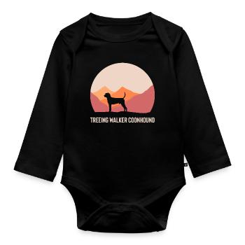 Treeing Walker Coonhound - Organic Longsleeve Baby Bodysuit - black - Front