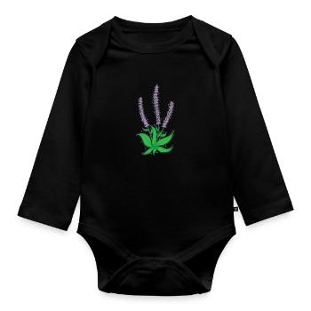 Pflanze Lavendel Garten Duft Kräuter - Baby Bio-Langarm-Body - Schwarz - Vorne