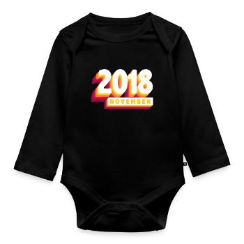 Novembre 2018 5 ans Mari Femme Anniversaire - Body Bébé bio manches longues - noir - Devant