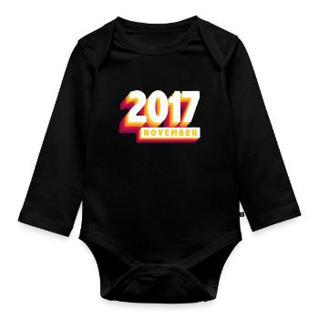 November 2017 6 Jahren Mann Frau Geburtstag - Baby Bio-Langarm-Body - Schwarz - Vorne