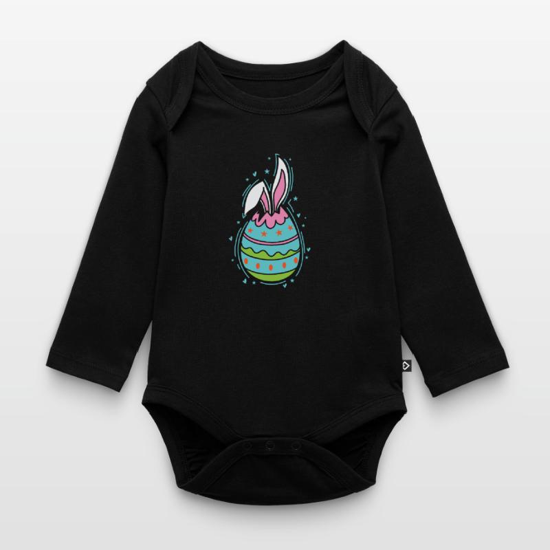 Easter Egg with an Easter Bunny Spring Organic Longsleeve Baby Bodysuit