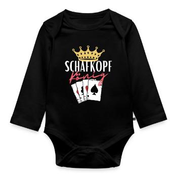 Sheep's Head King - Organic Longsleeve Baby Bodysuit - black - Front