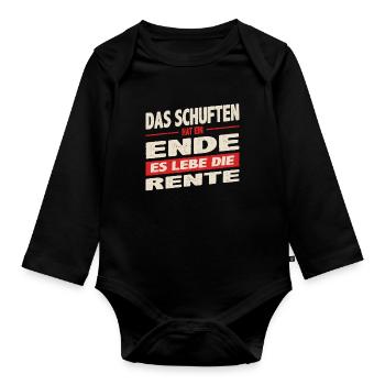 The toiling has come to an end Long live retirement red - Organic Longsleeve Baby Bodysuit - black - Front