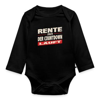 Pension 2024 Countdown is on Red Lines - Organic Longsleeve Baby Bodysuit - black - Front