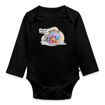Cat & Biscuits: A Perfect Duo - Organic Longsleeve Baby Bodysuit - black - Front