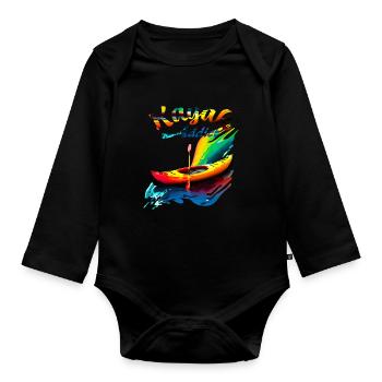 Kayak addict - Body Bébé bio manches longues - noir - Devant