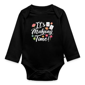 Cadeau pour les fans de Mahjong - Body Bébé bio manches longues - noir - Devant
