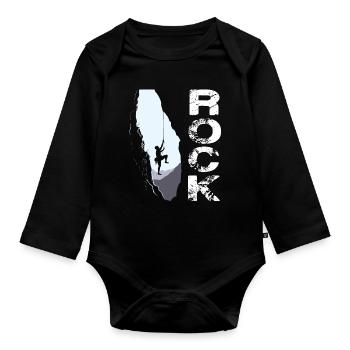 Rock Climbing - Baby Bio-Langarm-Body - Schwarz - Vorne
