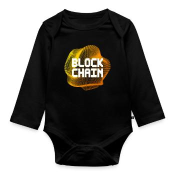 Blockchain Crypto Cryptocurrencies - Organic Longsleeve Baby Bodysuit - black - Front