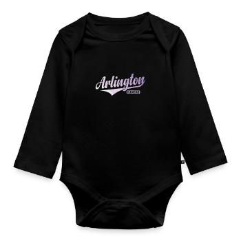 Arlington Stadt im Bundesstaat Kansas - Baby Bio-Langarm-Body - Schwarz - Vorne