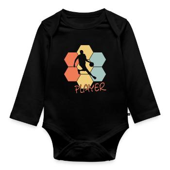 Basketball Player Bball Streetball - Baby Bio-Langarm-Body - Schwarz - Vorne