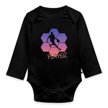 Basketball Player Streetball - Baby Bio-Langarm-Body - Schwarz - Vorne