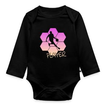 Basketball - Baby Bio-Langarm-Body - Schwarz - Vorne