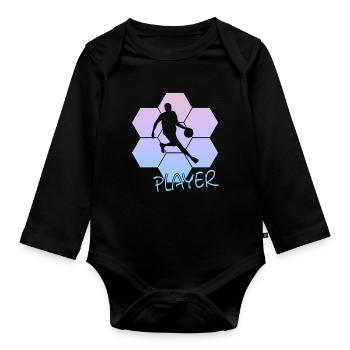 Basketball - Baby Bio-Langarm-Body - Schwarz - Vorne