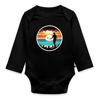 Boule Petanque - Organic Longsleeve Baby Bodysuit - black - Front