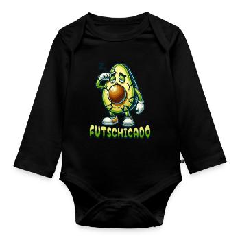 FUTSCHICADO AVOCADO - Baby Bio-Langarm-Body - Schwarz - Vorne
