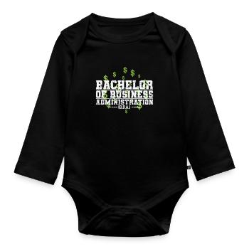 Bachelor of Business Administration Geschäftsführu - Organic Longsleeve Baby Bodysuit - black - Front