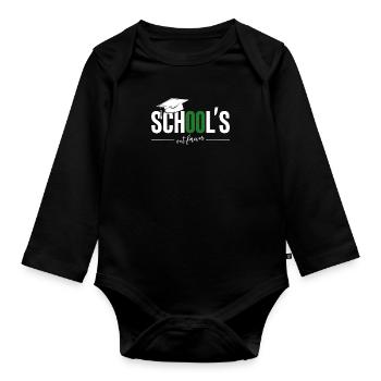 Schulabschluss Abschlussfeier School`s Out Forever - Baby Bio-Langarm-Body - Schwarz - Vorne