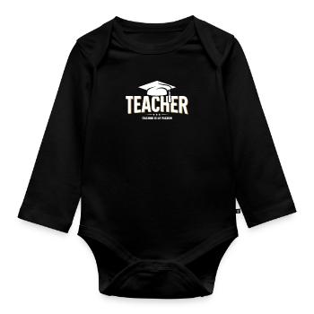 Profession d’enseignant d’école d’enseignement - Body Bébé bio manches longues - noir - Devant