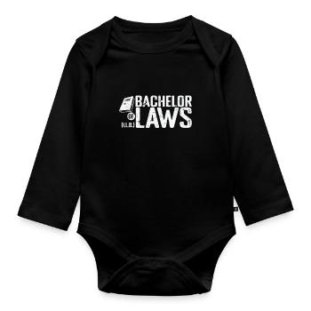 Baccalauréat en droit en études de droit - Body Bébé bio manches longues - noir - Devant