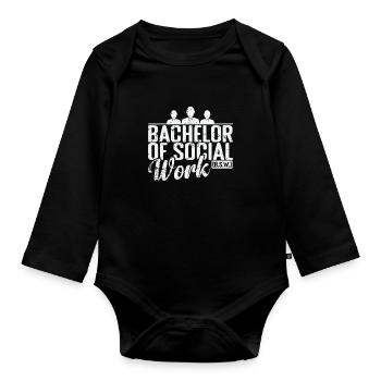 Bachelor of Social Work Soziale Unterstützung - Baby Bio-Langarm-Body - Schwarz - Vorne