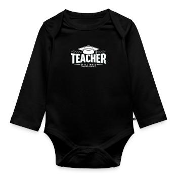 Enseignant Enseignant École Profession - Body Bébé bio manches longues - noir - Devant