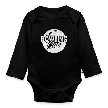 Bowling Club - Organic Longsleeve Baby Bodysuit - black - Front