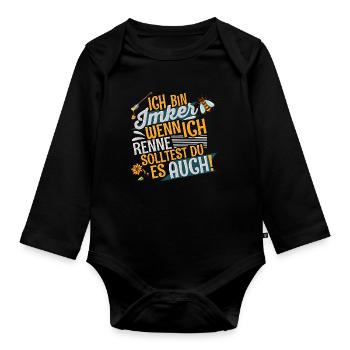 Imker - Baby Bio-Langarm-Body - Schwarz - Vorne