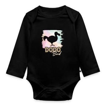 Dodo Bird - Organic Longsleeve Baby Bodysuit - black - Front